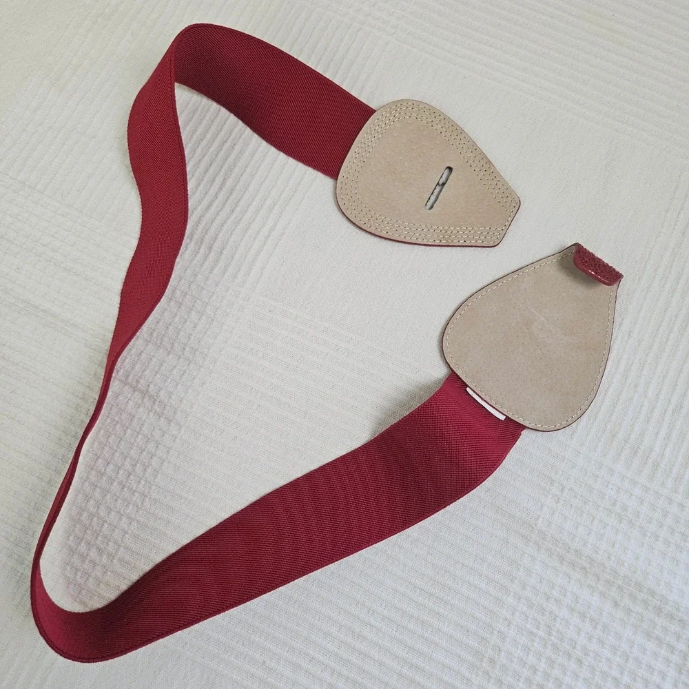 Stretch Waist Interlock Belt OS‎ Dark Red 80s Inspired